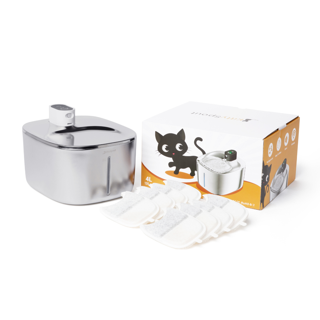 Refurbished The KittySpout - Wireless Fountain - 4 Month: Wireless KittySpout + 8 filter sets + free gift