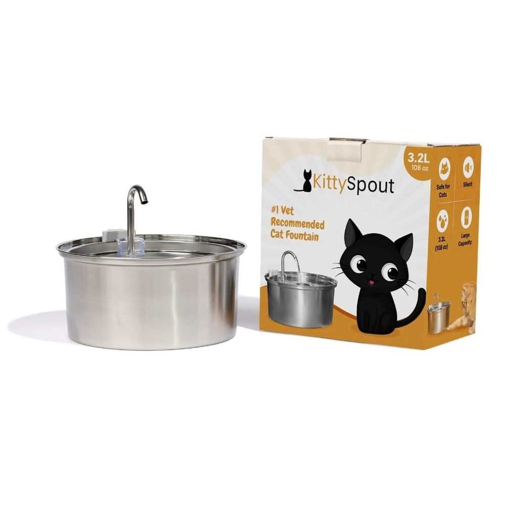 Like New KittySpout MFM001 Stainless Steel Cat Water Fountain, 3.2L