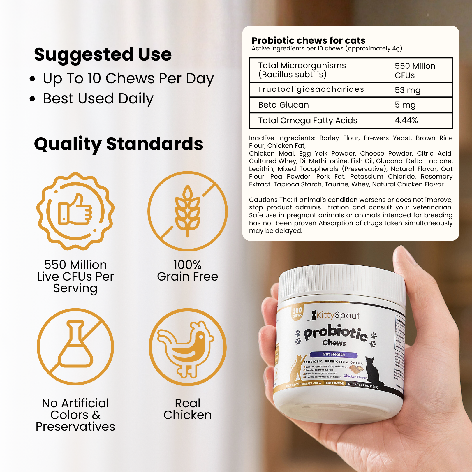 KittySpout Probiotic Chews - 30 Day Supply