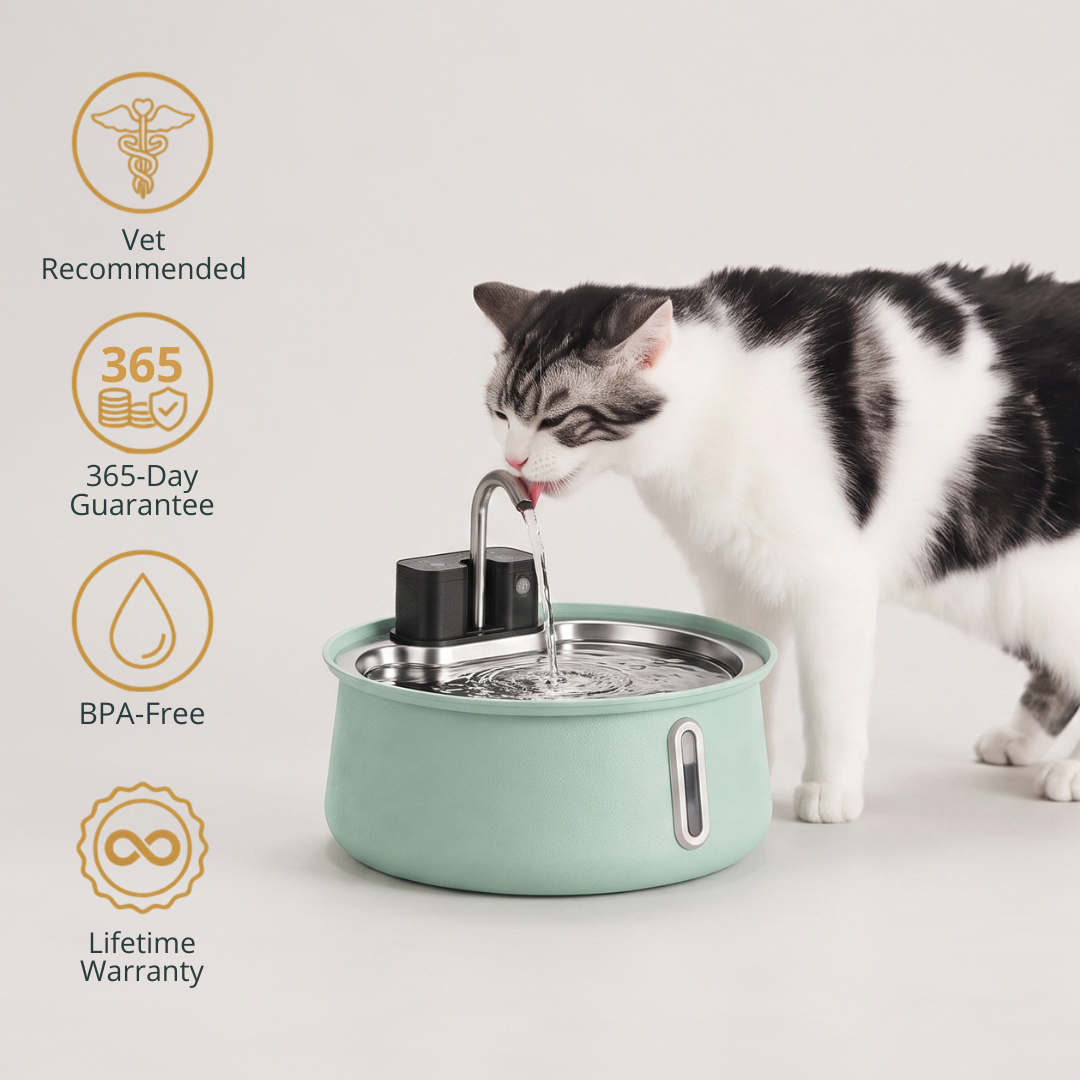Cat drinking from a Kittyspout fountain